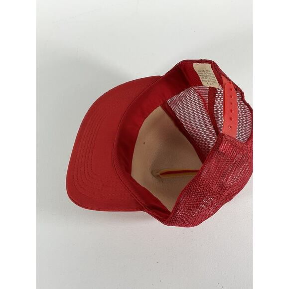 Vintage BBA TOUR Red And Gold Mesh Snapback Trucker Hat Cap Bowling 1970s - Picture 8 of 8